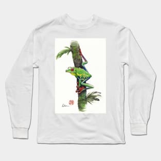 RED-EYED TREE FROG - watercolor painting Long Sleeve T-Shirt